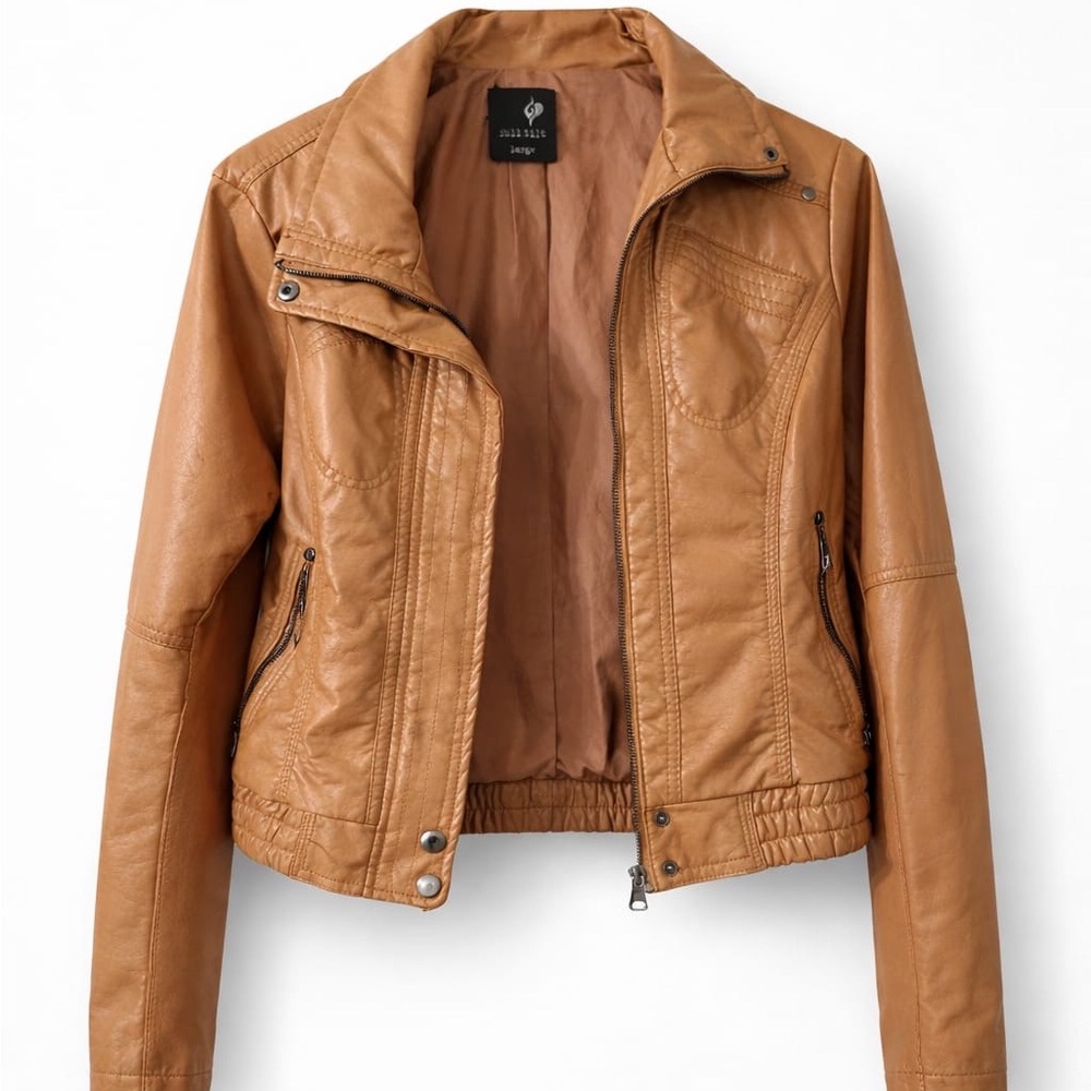 Full Tilt Women's Brown Leather Jacket